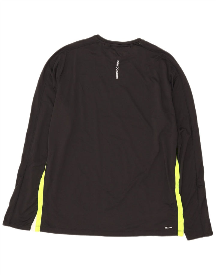 Top masculino New Balance manga comprida grande bloco colorido preto