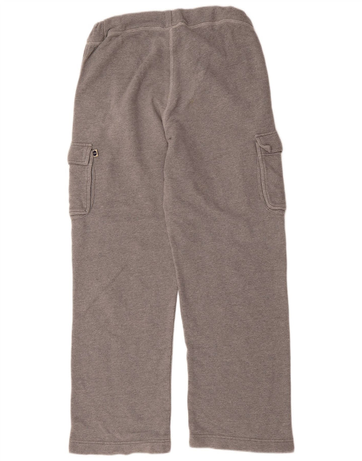 Calça de treino cargo masculina vintage algodão cinza médio