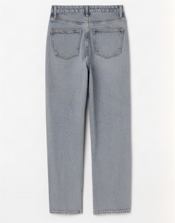 Zara Jeans feminino cintura alta reta EU 34 2XS W24 L27 azul