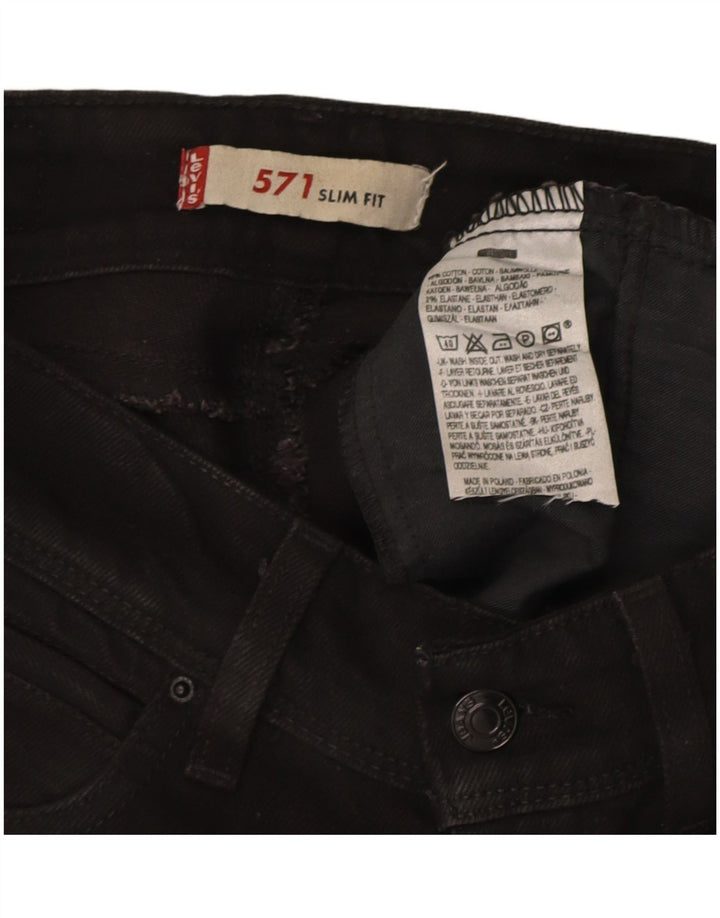 Calça jeans feminina Levi's 571 Slim W26 L30 algodão preto