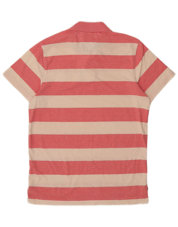 Camisa polo masculina Tommy Hilfiger Graphic Slim Fit pequena listrada rosa