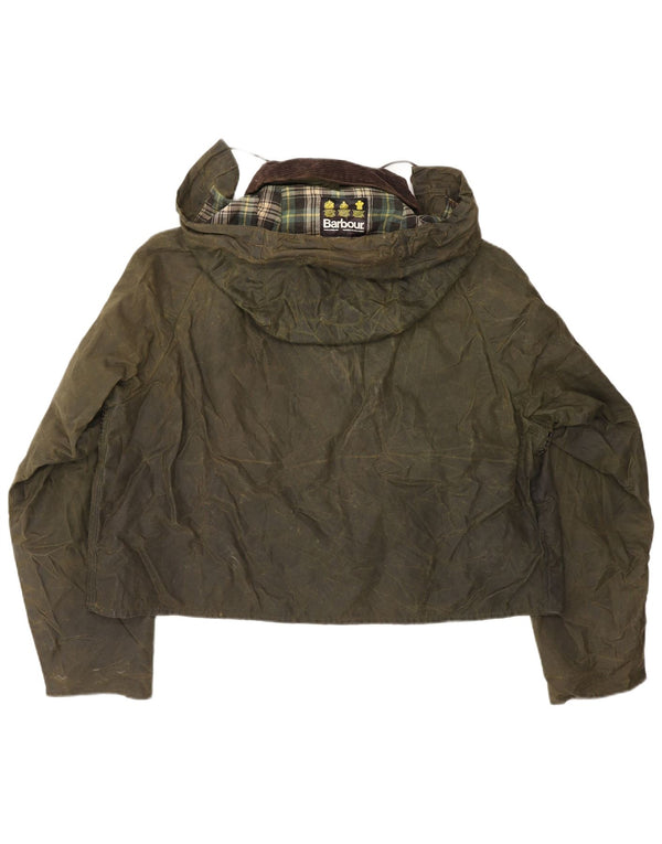 Jaqueta masculina Barbour Spey de algodão encerado com capuz Reino Unido 40 algodão cáqui grande
