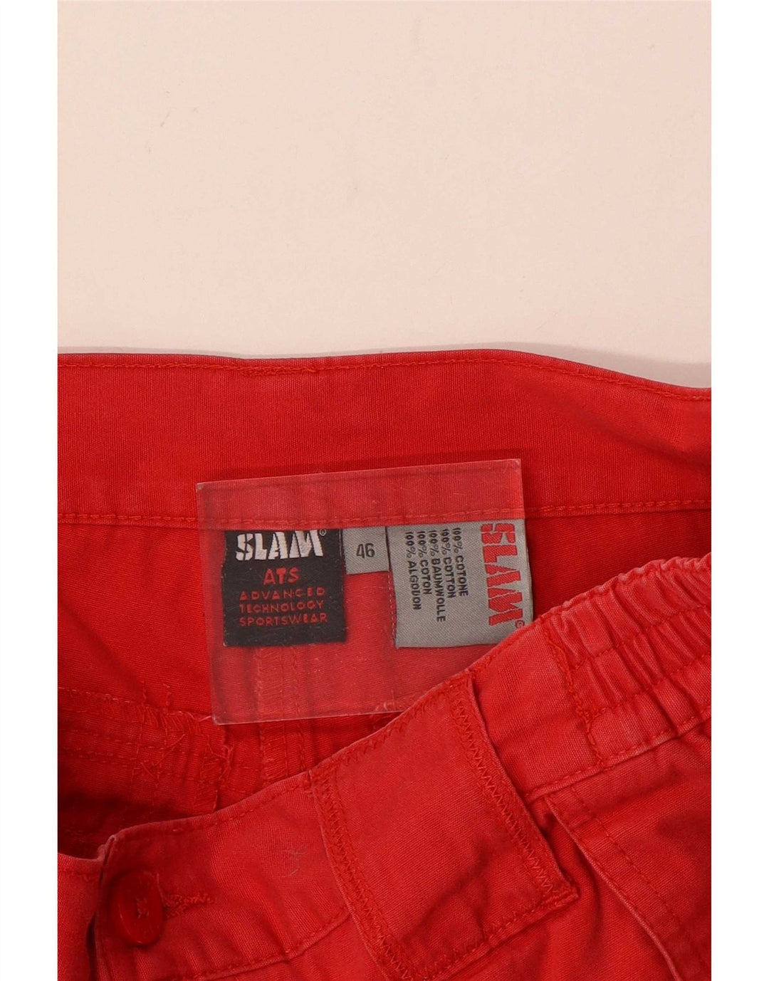 Slam Mens Cargo Shorts IT 46 Pequeno W32 Algodão Vermelho