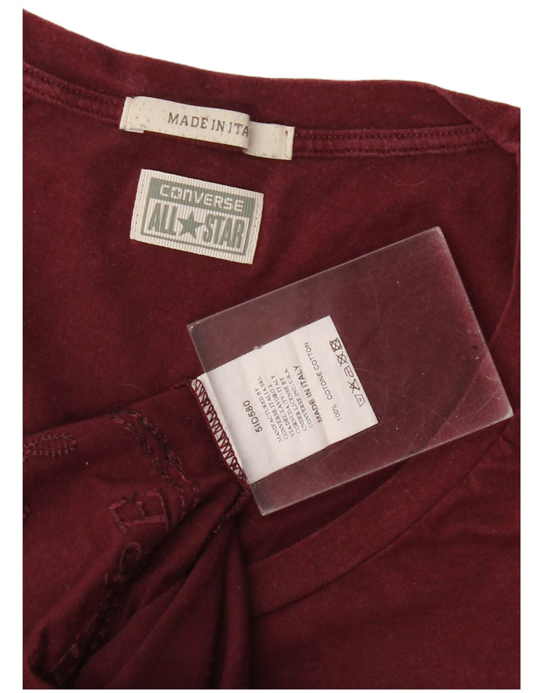 Camiseta feminina Converse com estampa gráfica UK 14 algodão médio Borgonha