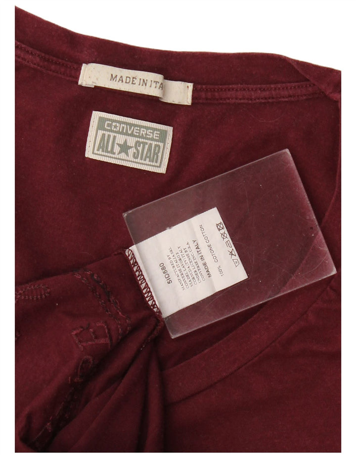 Camiseta feminina Converse com estampa gráfica UK 14 algodão médio Borgonha