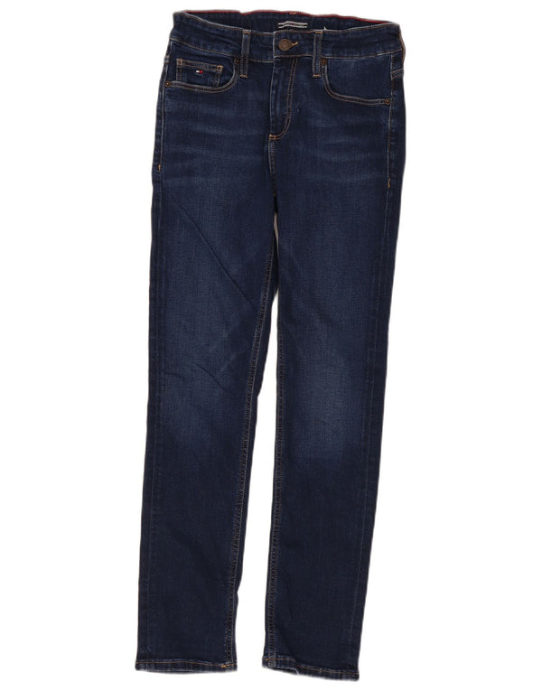 Tommy Hilfiger Meninas Jeans Slim 11-12 Anos W26 L27 Azul Marinho Algodão
