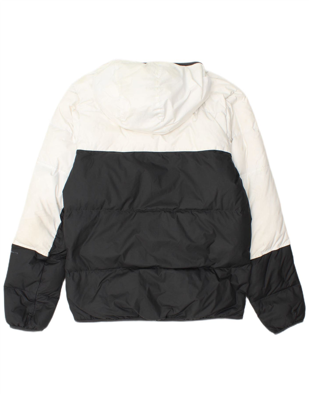 Jaqueta masculina Nike acolchoada com capuz UK 36 pequena preta colorblock poliéster