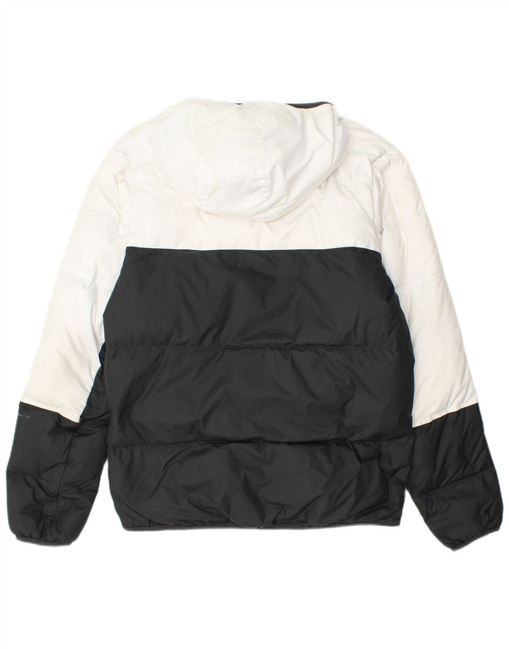 Jaqueta masculina Nike acolchoada com capuz UK 36 pequena preta colorblock poliéster