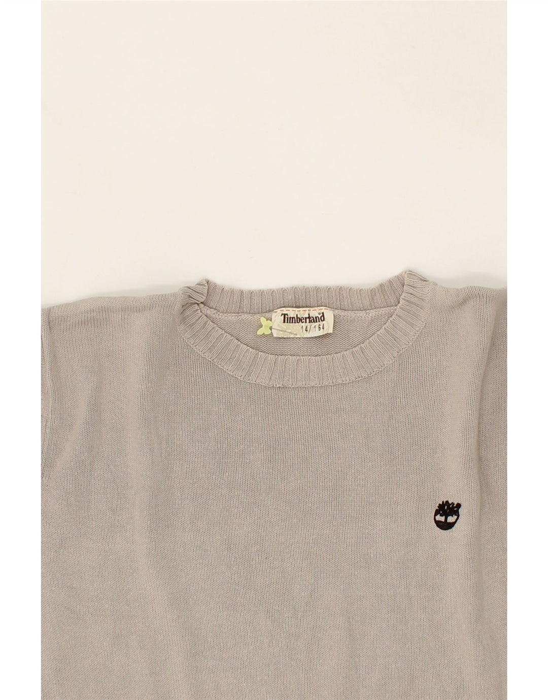 TIMBERLAND Girls Boat Neck Jumper Sweater 13-14 Years Grey Cotton Vintage Timberland and Second-Hand Timberland from Messina Hembry 