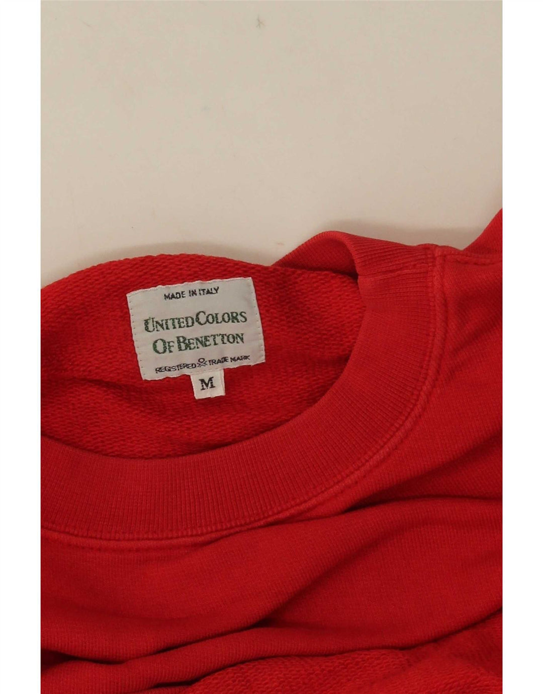 Benetton moletom feminino oversized jumper UK 14 médio vermelho