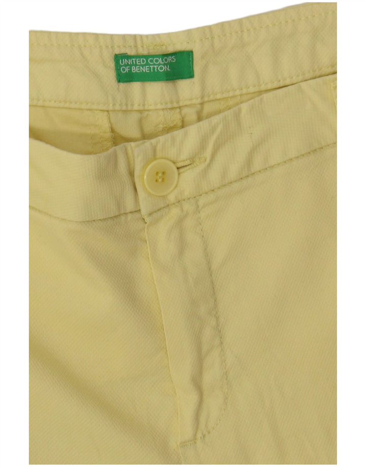 Calça feminina cortada reta BENETTON W34 L24 amarela