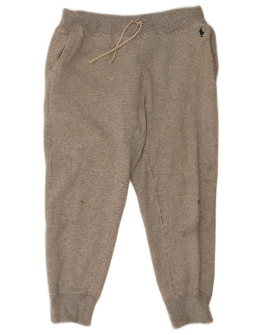 Polo Ralph Lauren Mens Calças de treino Joggers cinza médio manchado