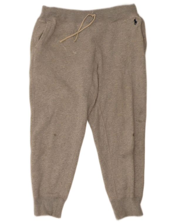 Polo Ralph Lauren Mens Calças de treino Joggers cinza médio manchado