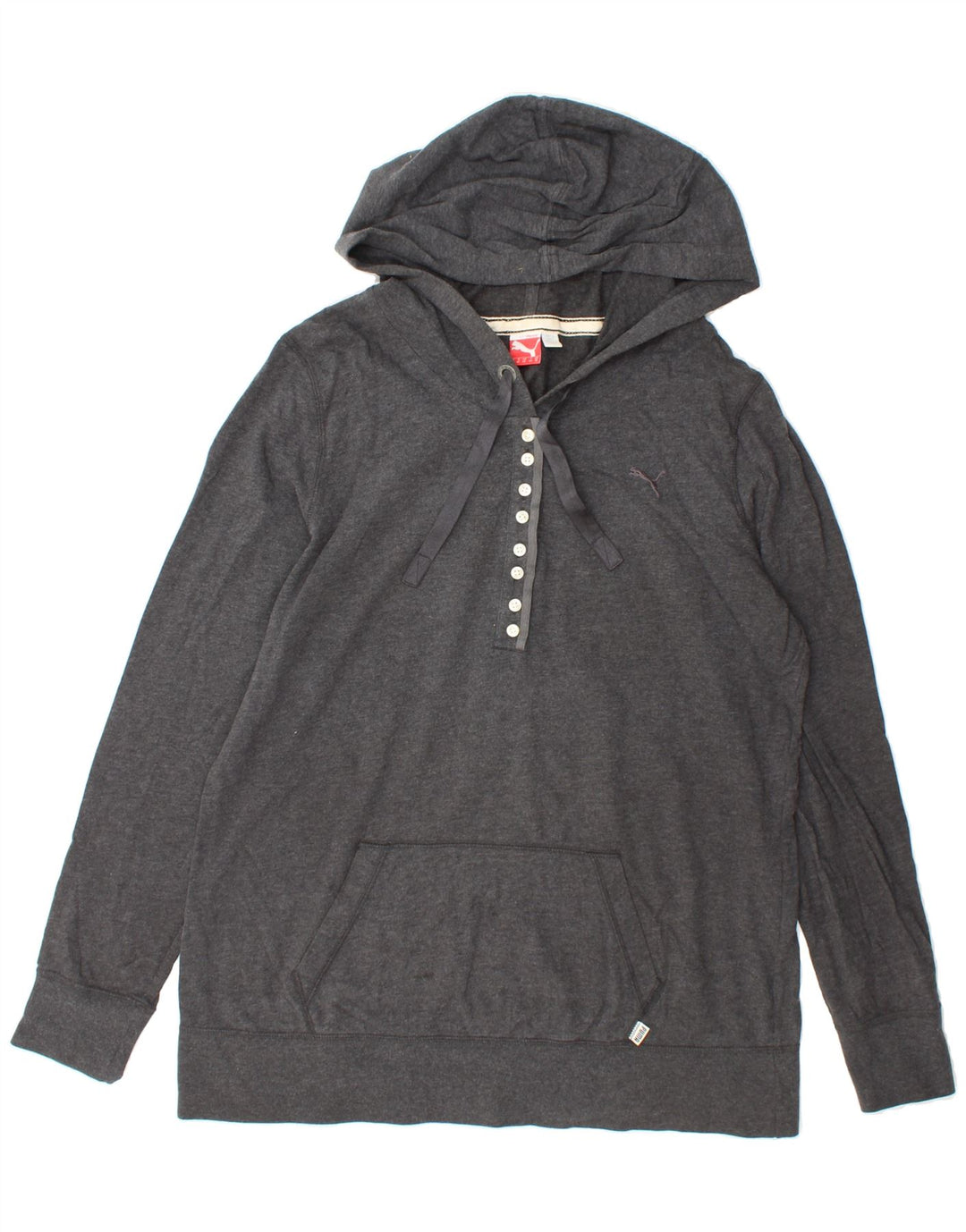 PUMA Womens Hoodie Jumper UK 16 Large Grey Cotton Vintage Puma and Second-Hand Puma from Messina Hembry 
