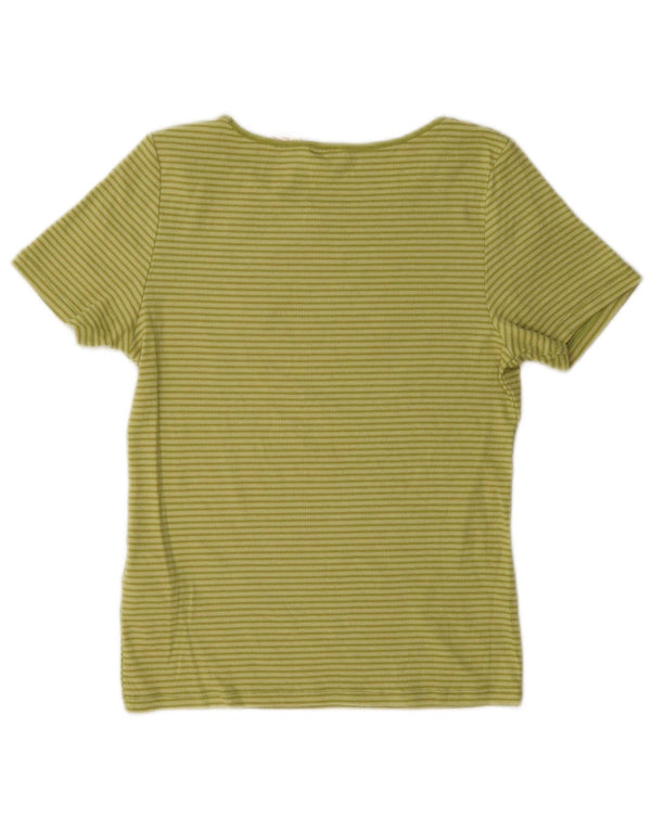 Camiseta feminina Levi's UK 14 algodão listrado verde médio