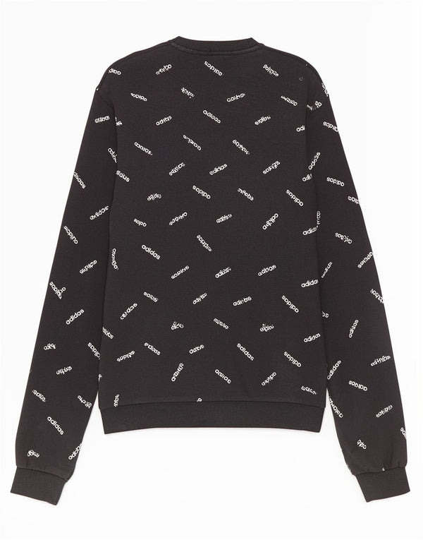 Adidas Mens Graphic Moletom Jumper Médio Algodão Preto