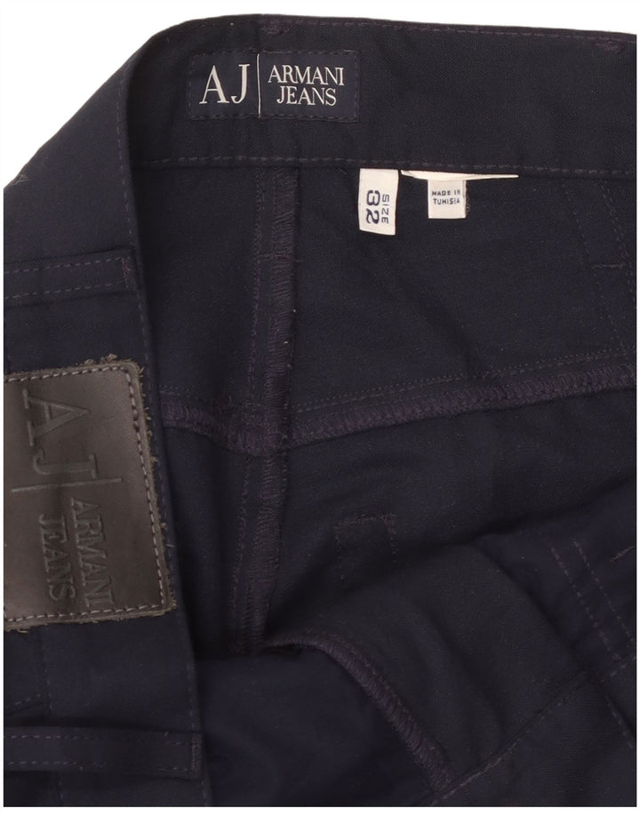 ARMANI Mens Slim Cropped Trousers W32 L26  Navy Blue