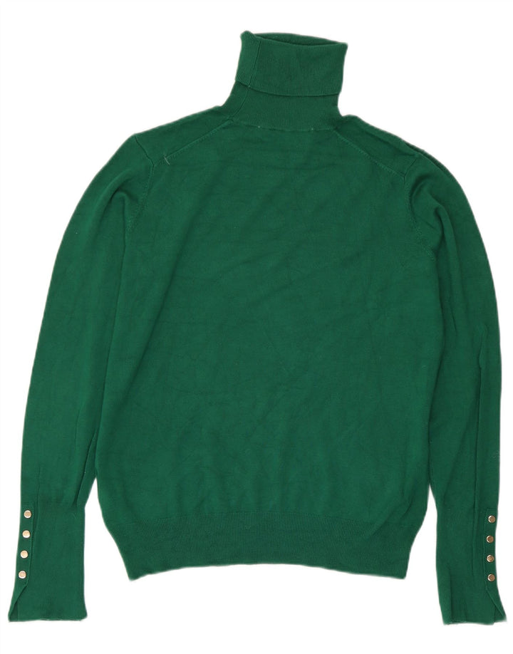 Suéter feminino Zara com gola redonda e viscose verde médio Reino Unido 12