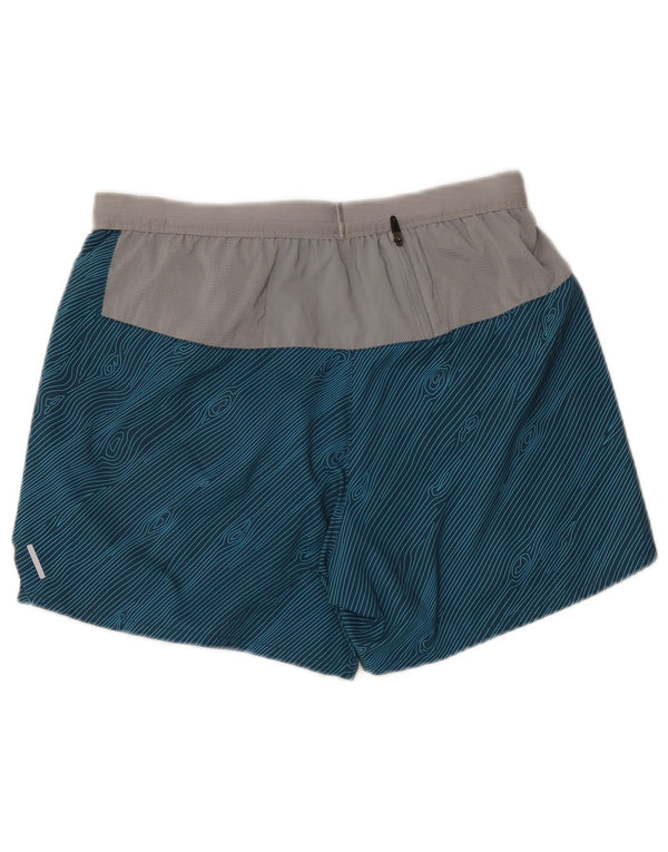 Shorts esportivos femininos Nike Dri Fit UK 14 poliéster colorblock azul médio