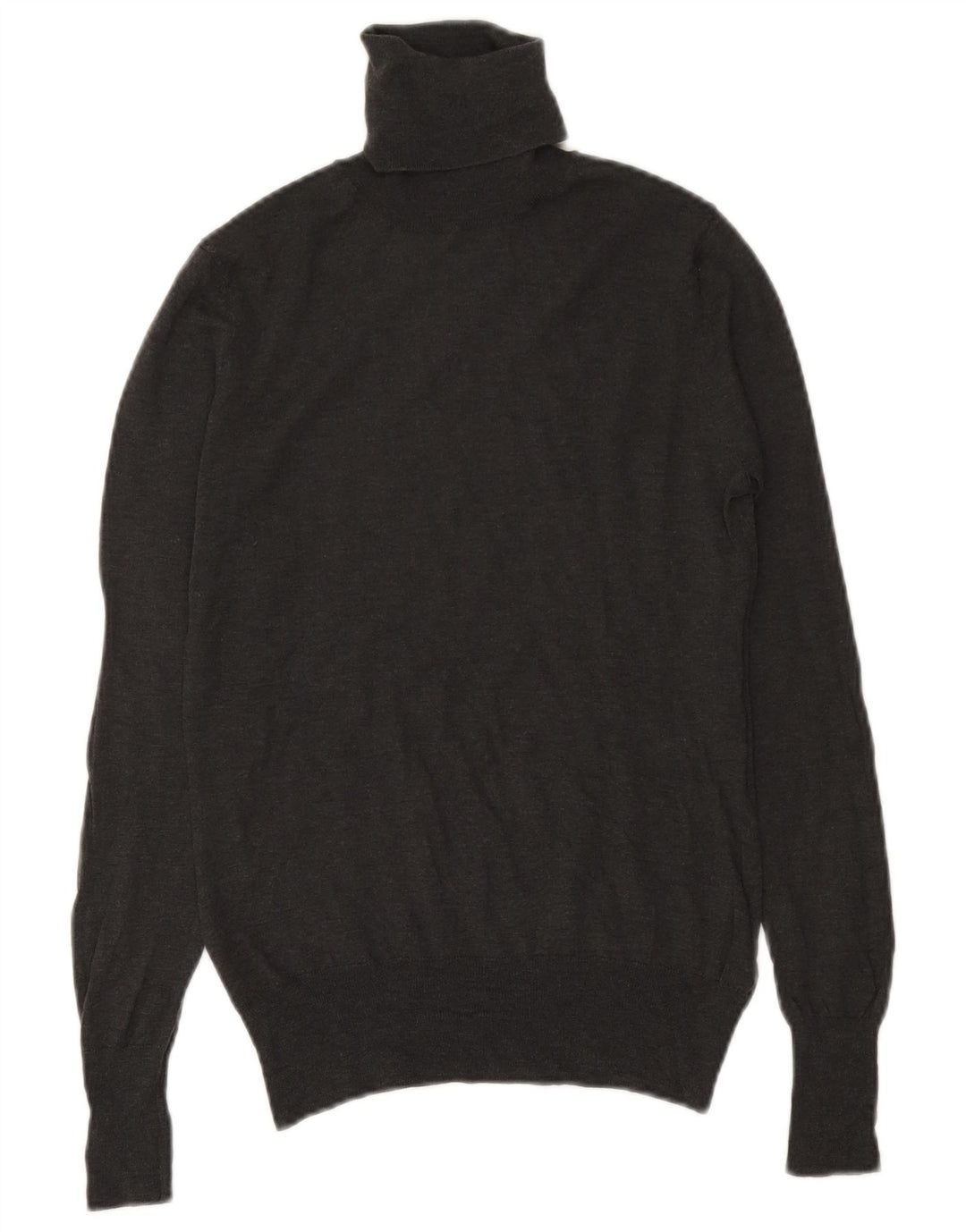 Suéter feminino Massimo Dutti com gola redonda Reino Unido 12 lã cinza médio