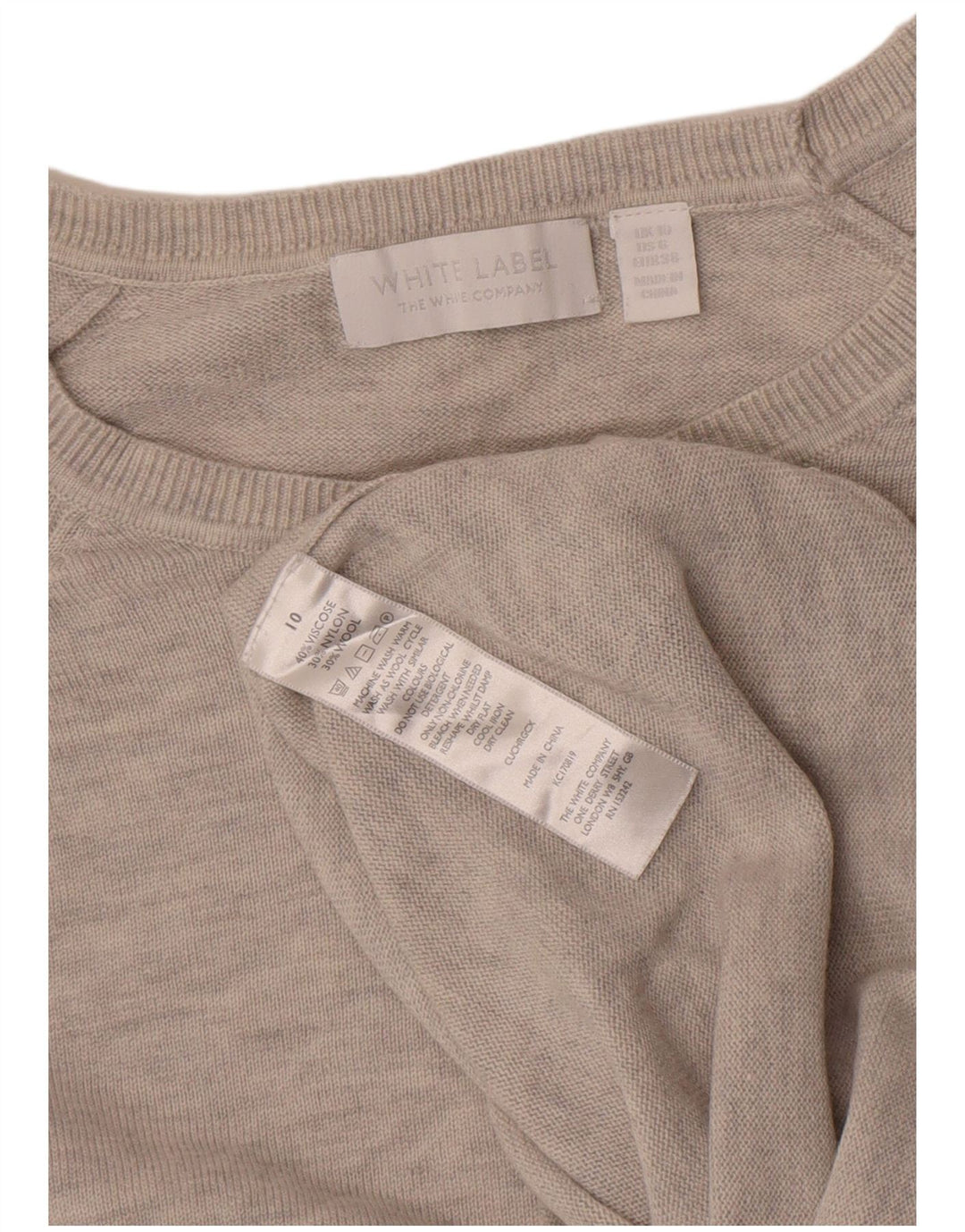 Suéter feminino White Label com gola canoa UK 10 pequeno cinza manchado