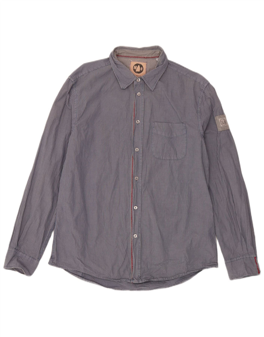 Camisa masculina Murphy & Nye Sailmakers XL azul marinho risca de giz algodão