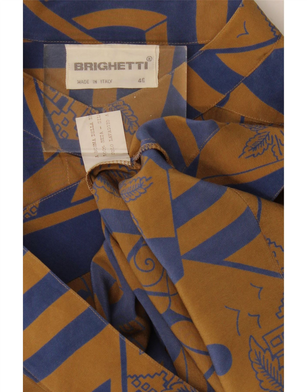 Blusa feminina VINTAGE manga curta IT 46 grande seda floral marrom