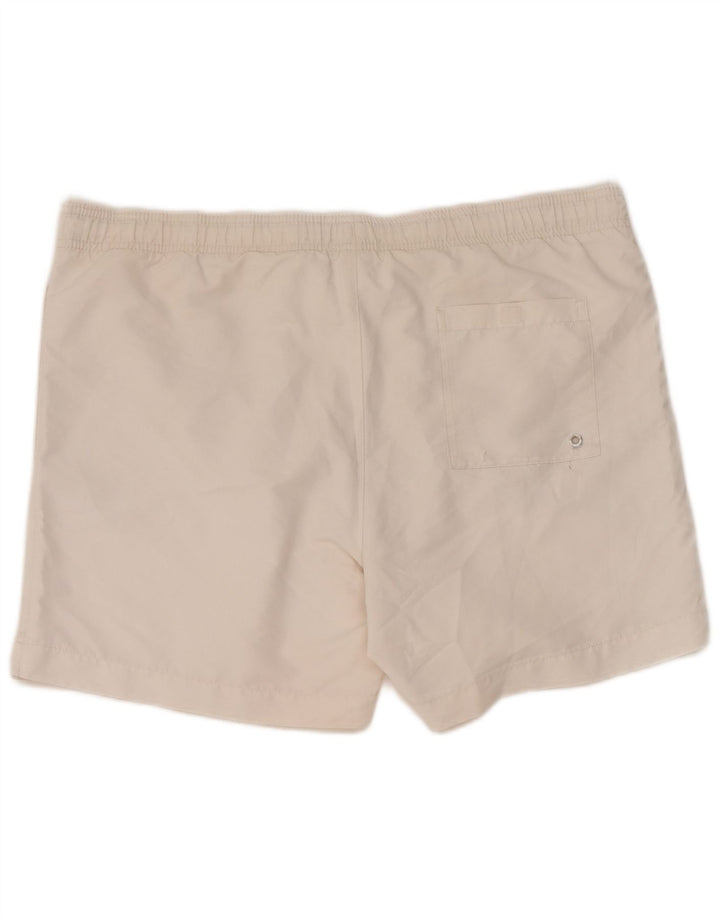 Shorts de natação masculino Calvin Klein gráfico médio branco poliéster