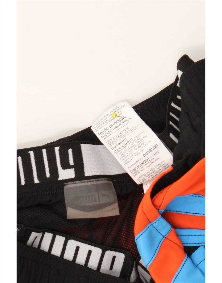 Shorts de natação masculinos Puma Graphic azul médio colorblock poliéster