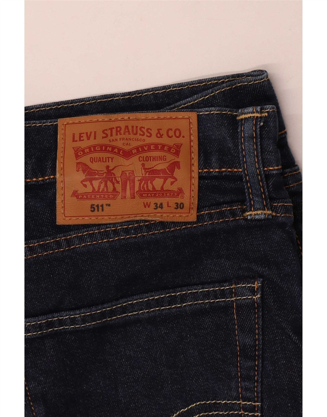 Levi's Masculino 511 Slim Jeans W34 L30 Azul Marinho Algodão