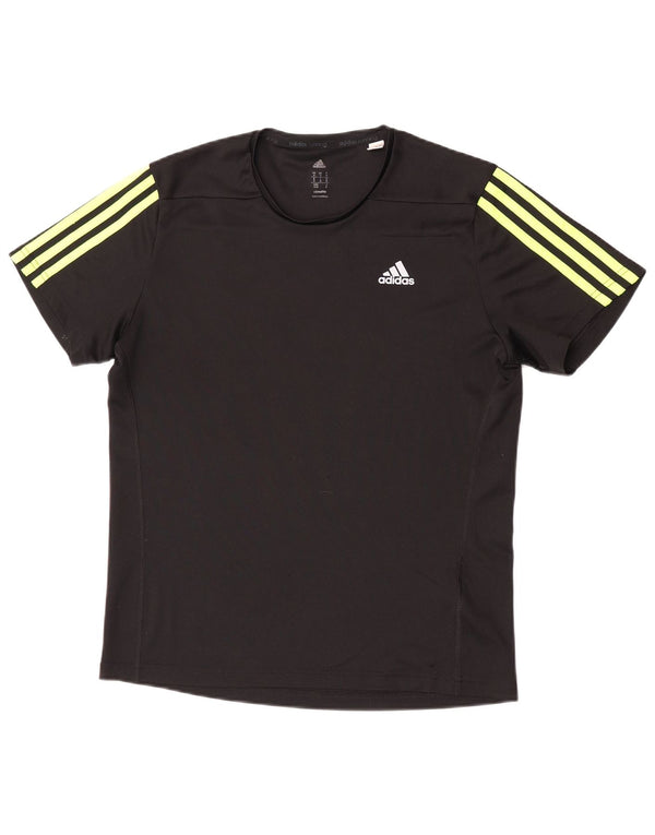 Adidas Mens Climalite Camiseta Top Médio Poliéster Preto