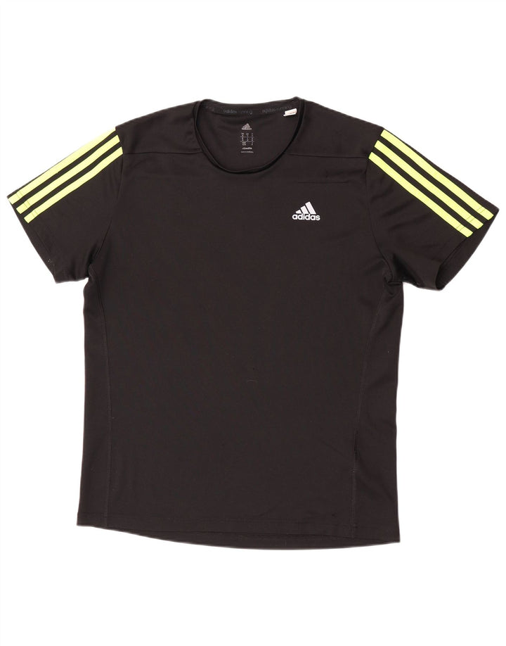 Adidas Mens Climalite Camiseta Top Médio Poliéster Preto