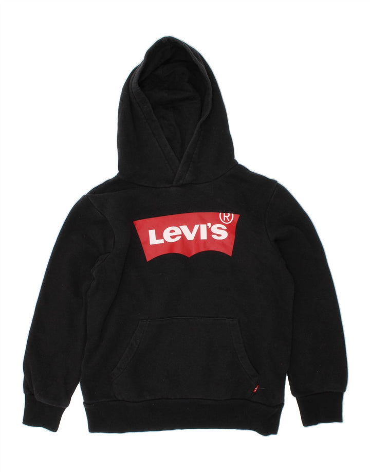 LEVI'S Boys Graphic Hoodie Jumper 11-12 Years Black Cotton Vintage Levi's and Second-Hand Levi's from Messina Hembry 
