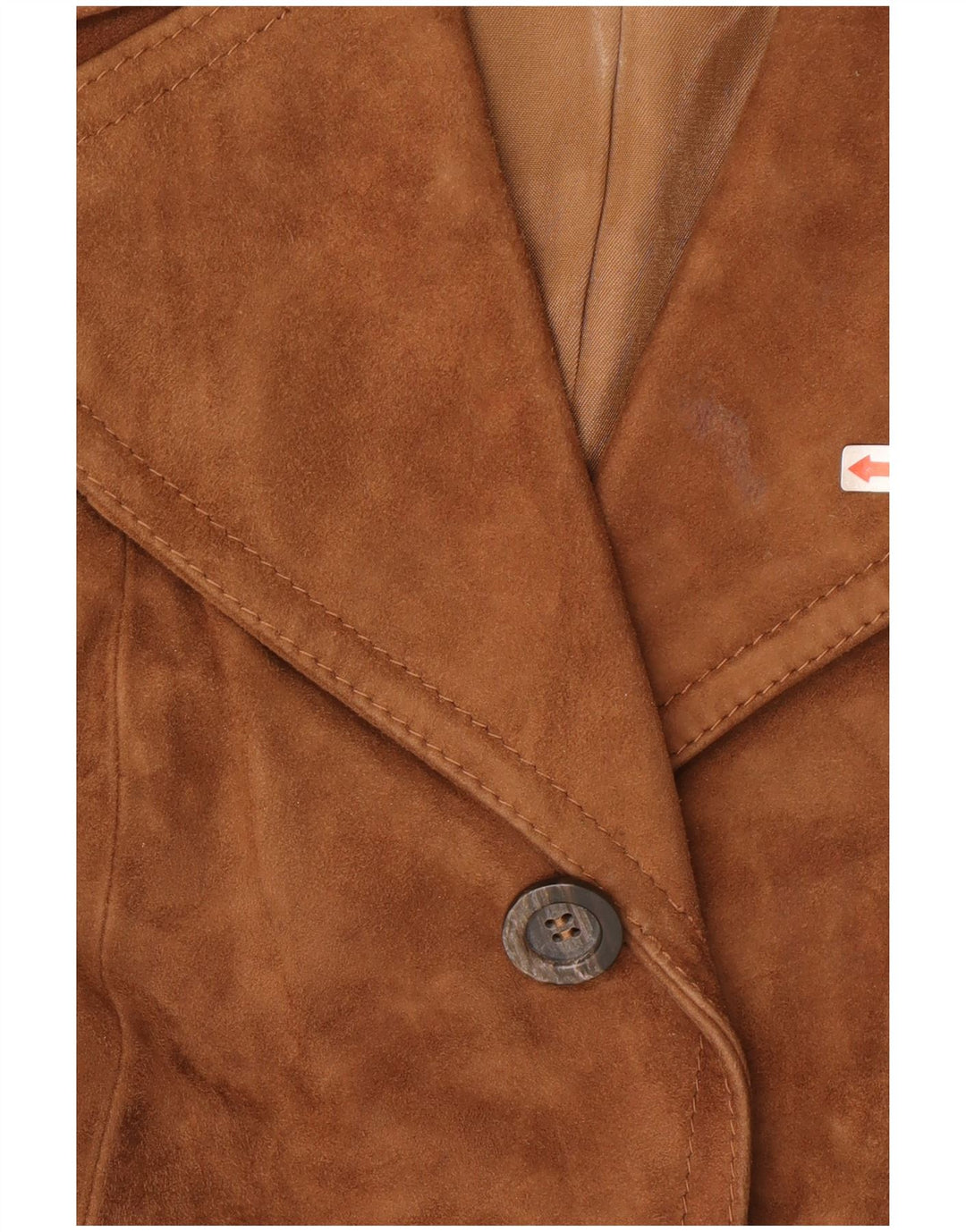 Jaqueta blazer feminina vintage de camurça com 3 botões IT 46 couro marrom grande
