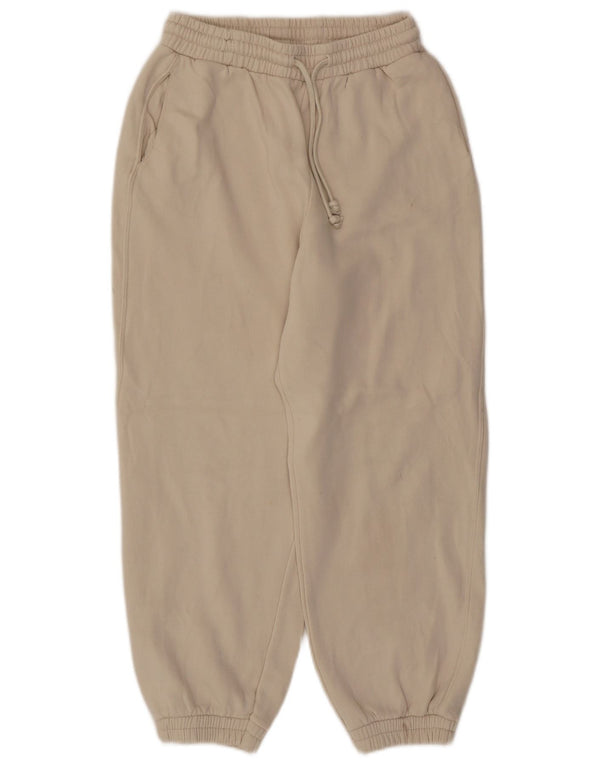 Calça de treino feminina Zara Joggers UK 12 algodão bege médio
