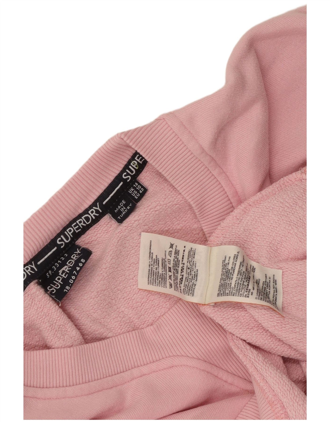 Suéter de moletom superdimensionado gráfico feminino Superdry Reino Unido 14 grande rosa
