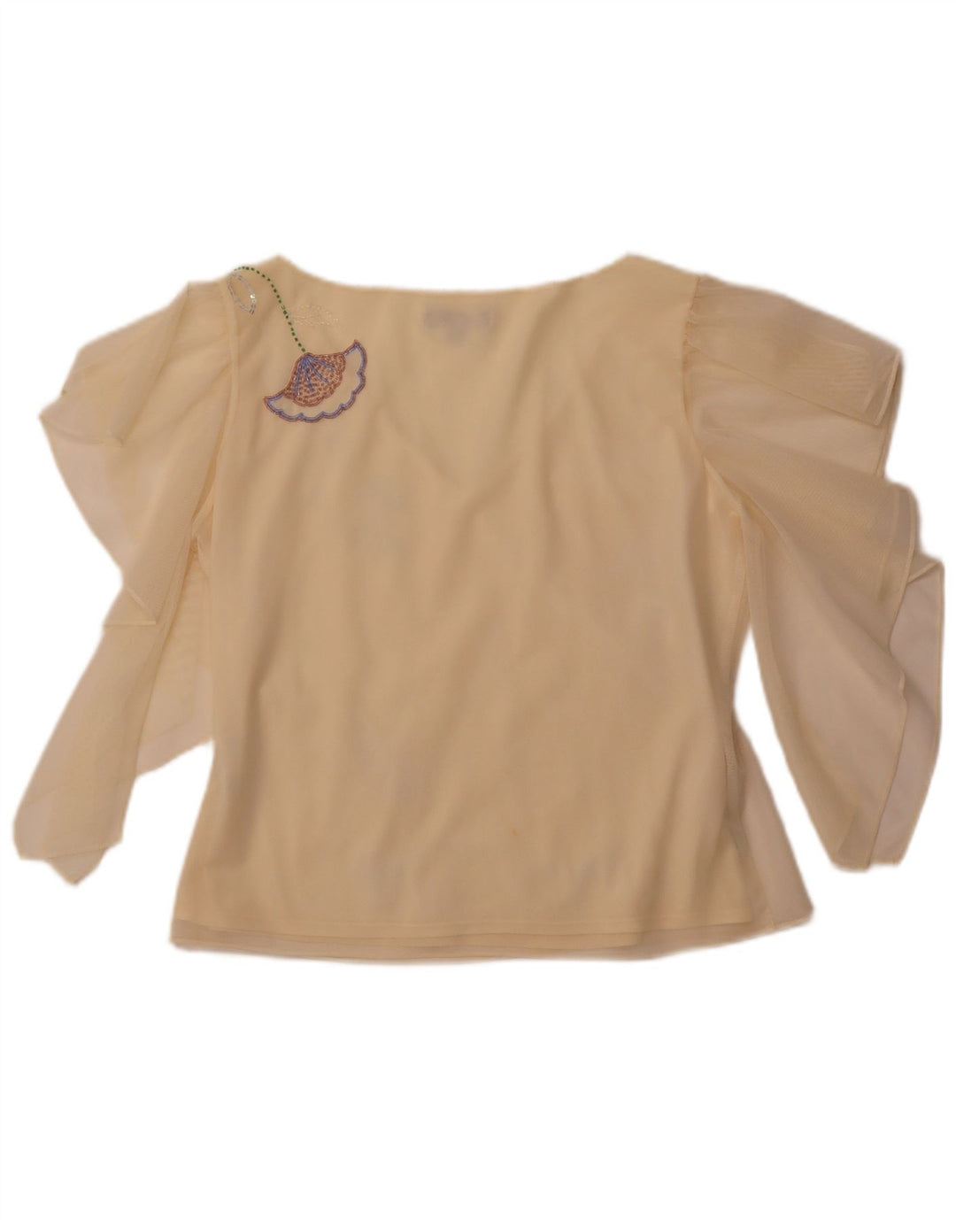 Blusa feminina COAST transparente e transparente Reino Unido 16 grande poliéster amarelo