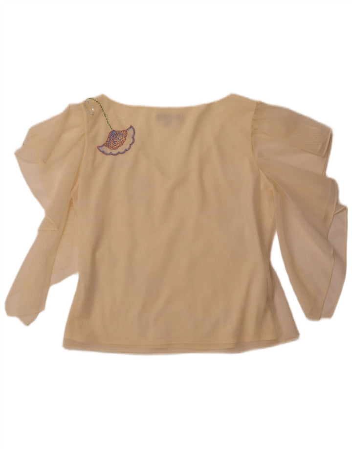 Blusa feminina COAST transparente e transparente Reino Unido 16 grande poliéster amarelo