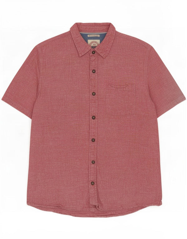 Fat Face feminina manga curta camisa de ajuste regular linho vermelho médio