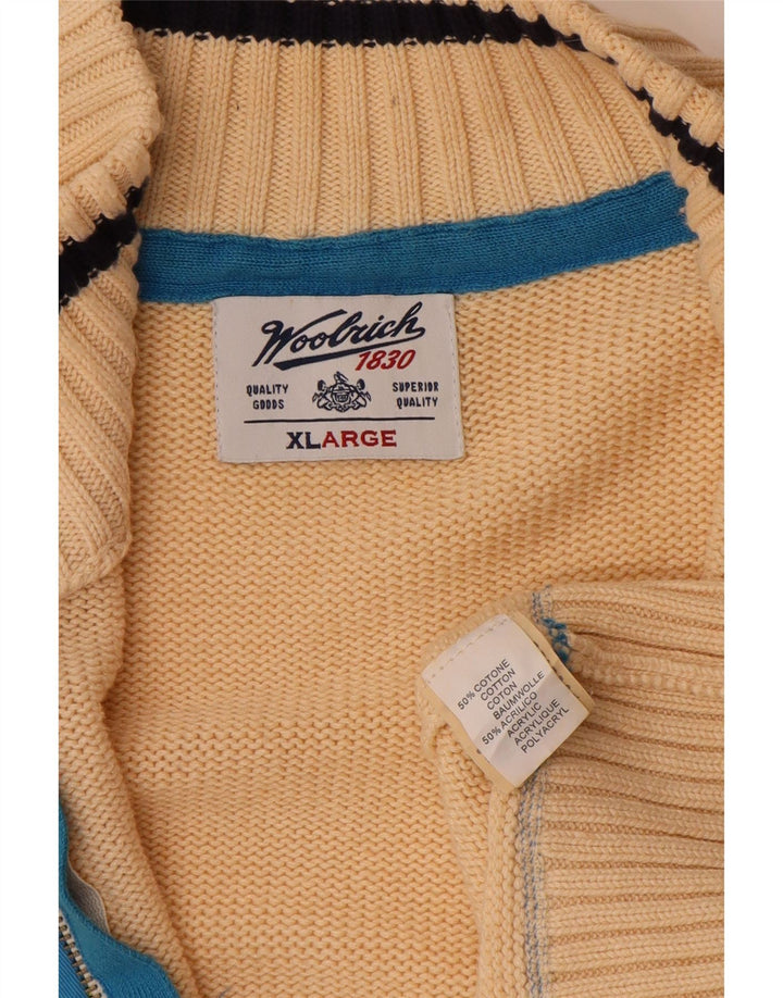 Suéter cardigã masculino WOOLRICH algodão bege XL
