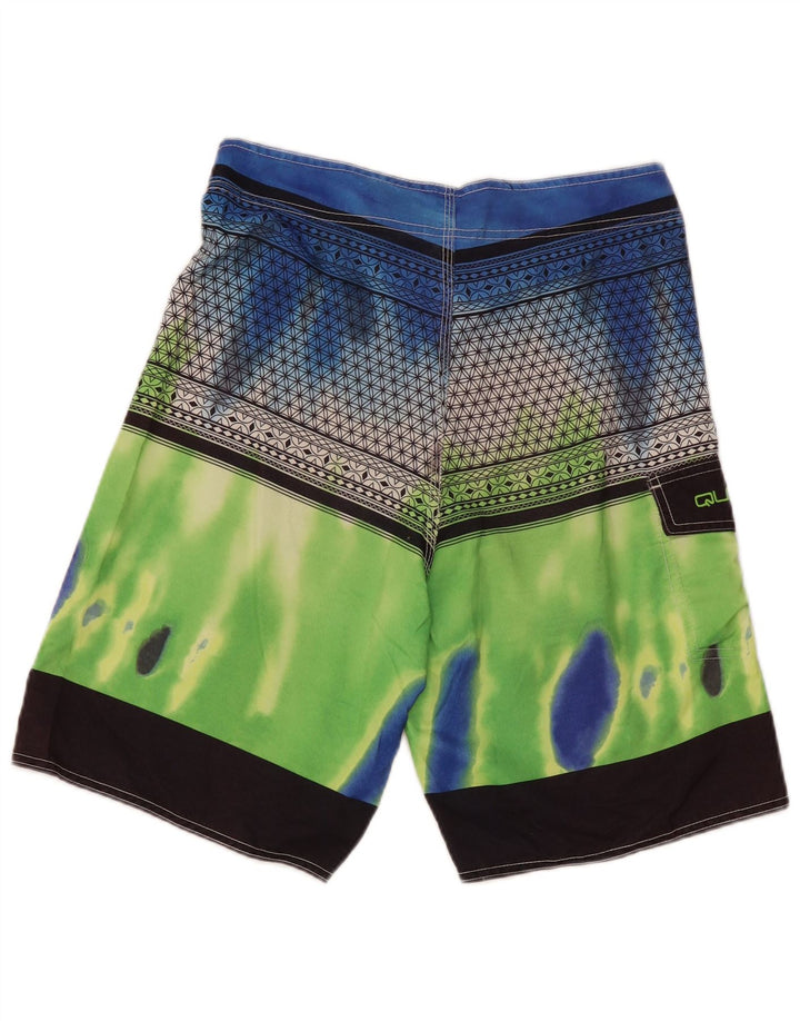 Quiksilver Mens Graphic Natação Shorts Médio Colorblock Multicolorido