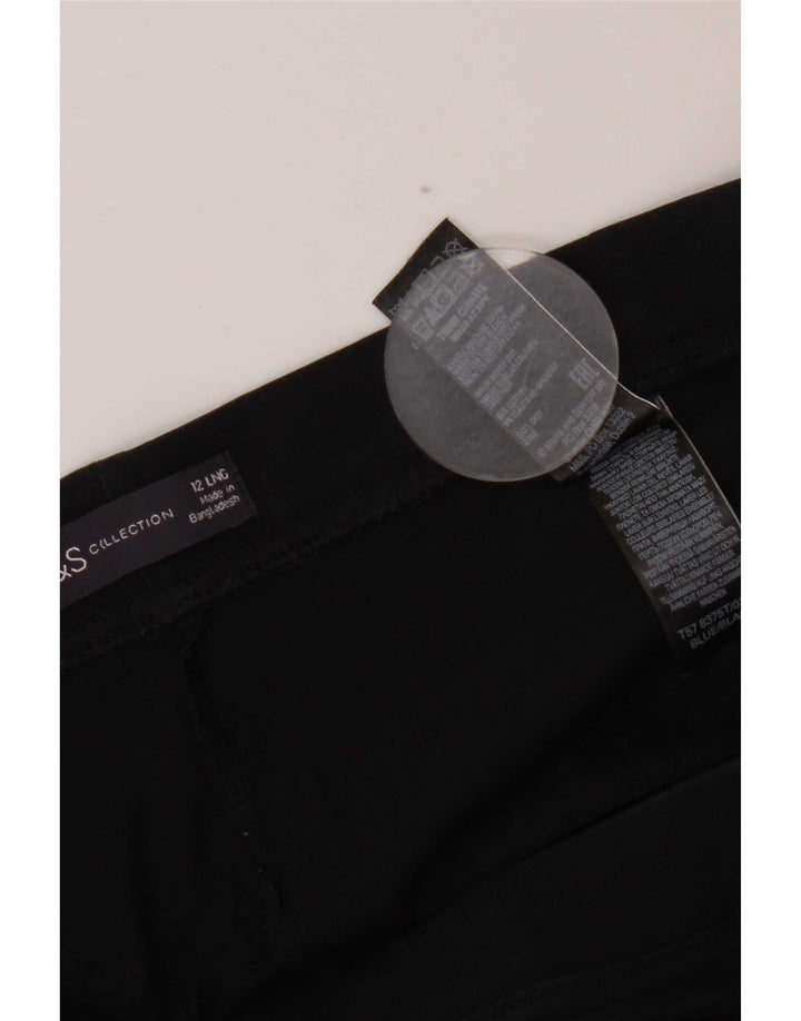 Leggings femininos Marks & Spencer UK 12 algodão preto médio