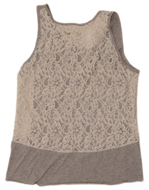 Colete feminino grande Gaelle US 1 2XS algodão manchado cinza