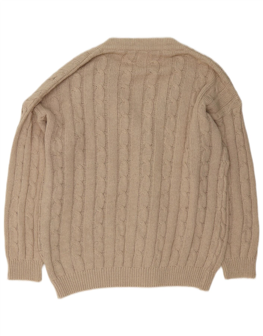 Suéter cardigã masculino VINTAGE algodão bege grande