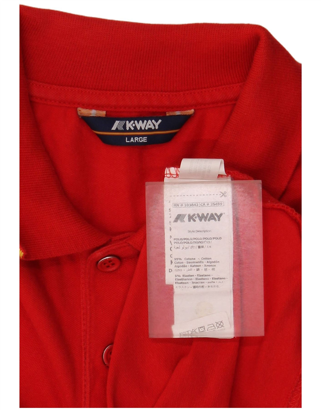 Camisa polo masculina K-Way grande algodão colorblock vermelho