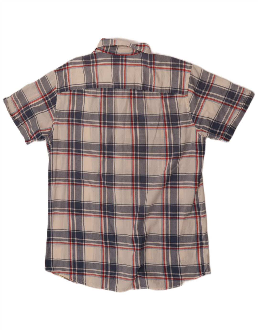 Camisa masculina de manga curta Jack & Jones xadrez azul grande