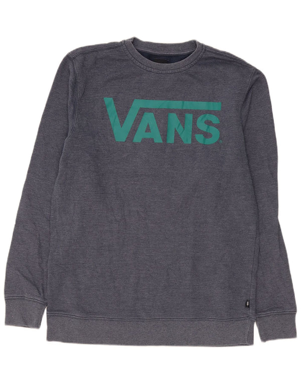 Vans Mens Graphic Moletom Jumper Médio Azul Marinho Algodão
