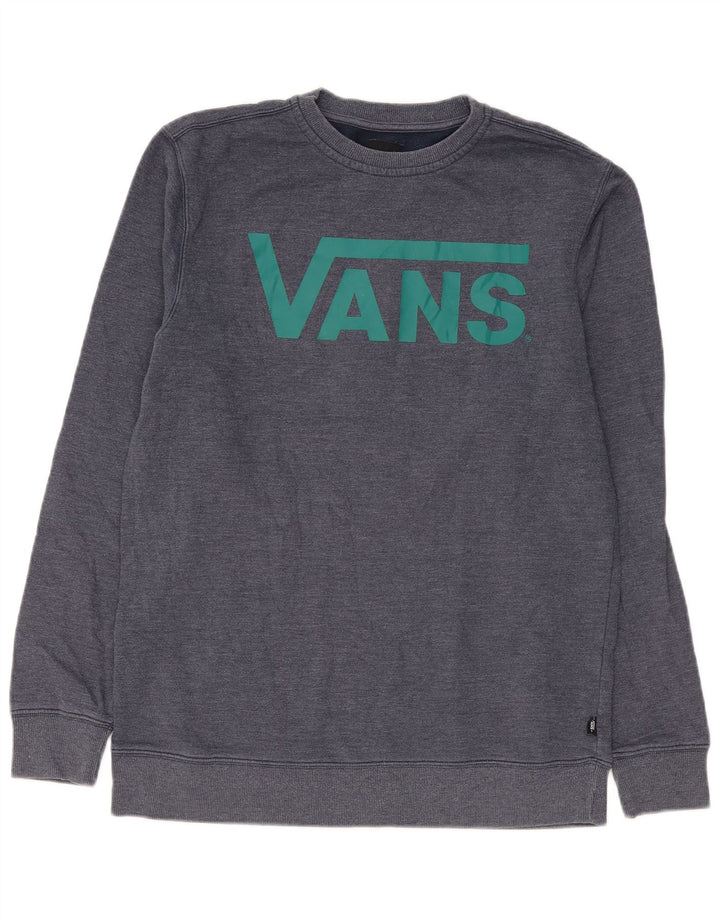 Vans Mens Graphic Moletom Jumper Médio Azul Marinho Algodão