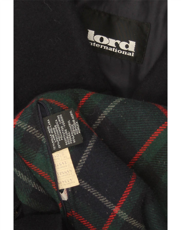 Lord Mens Overcoat IT 50 Grande Lã Azul Marinho