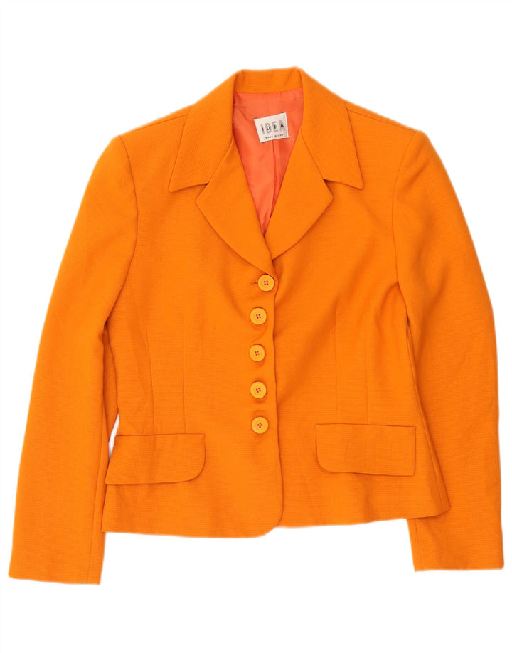 Jaqueta blazer feminina vintage com 5 botões IT 42 poliéster laranja médio
